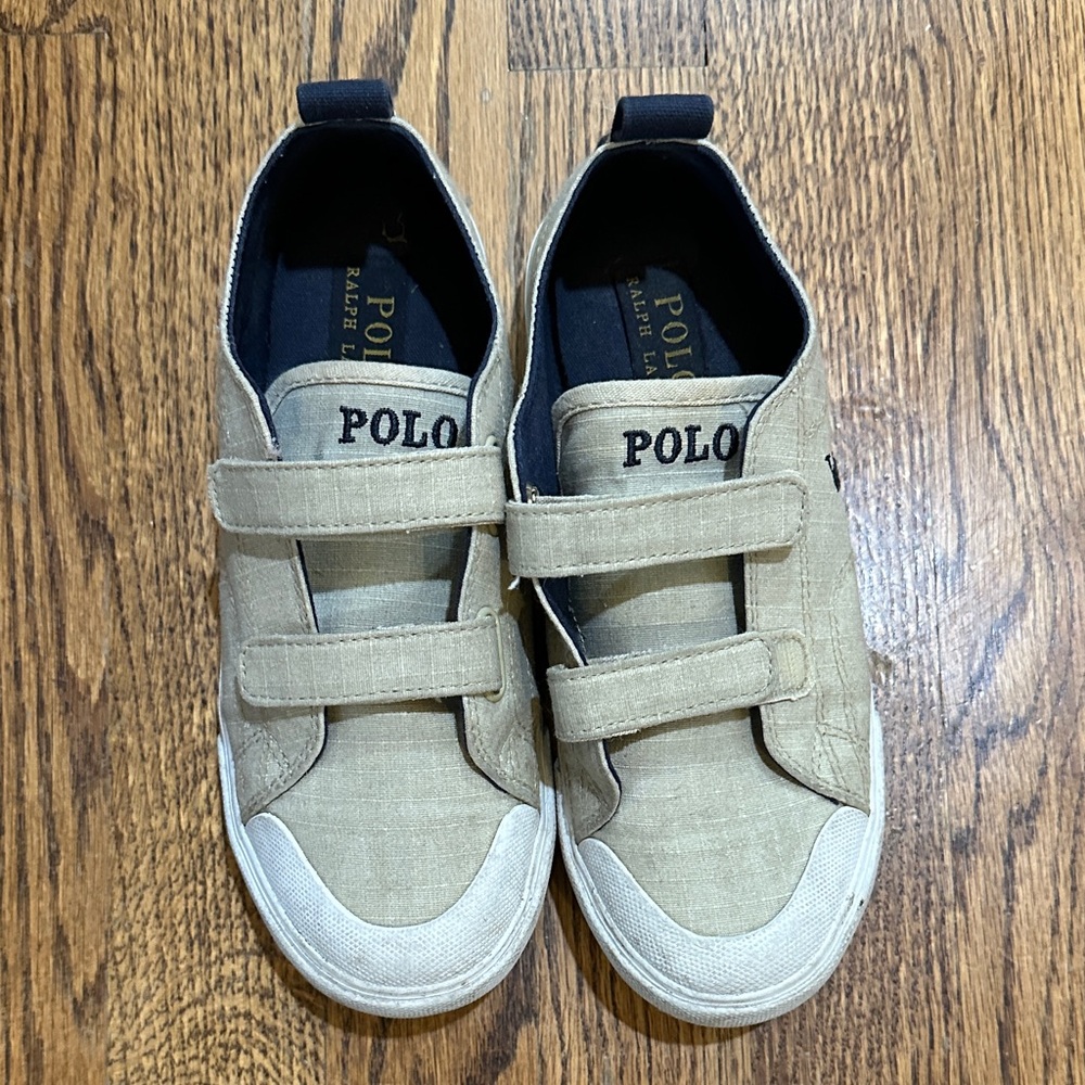 Polo by Ralph Lauren Kids Beige Canvas Sneakers